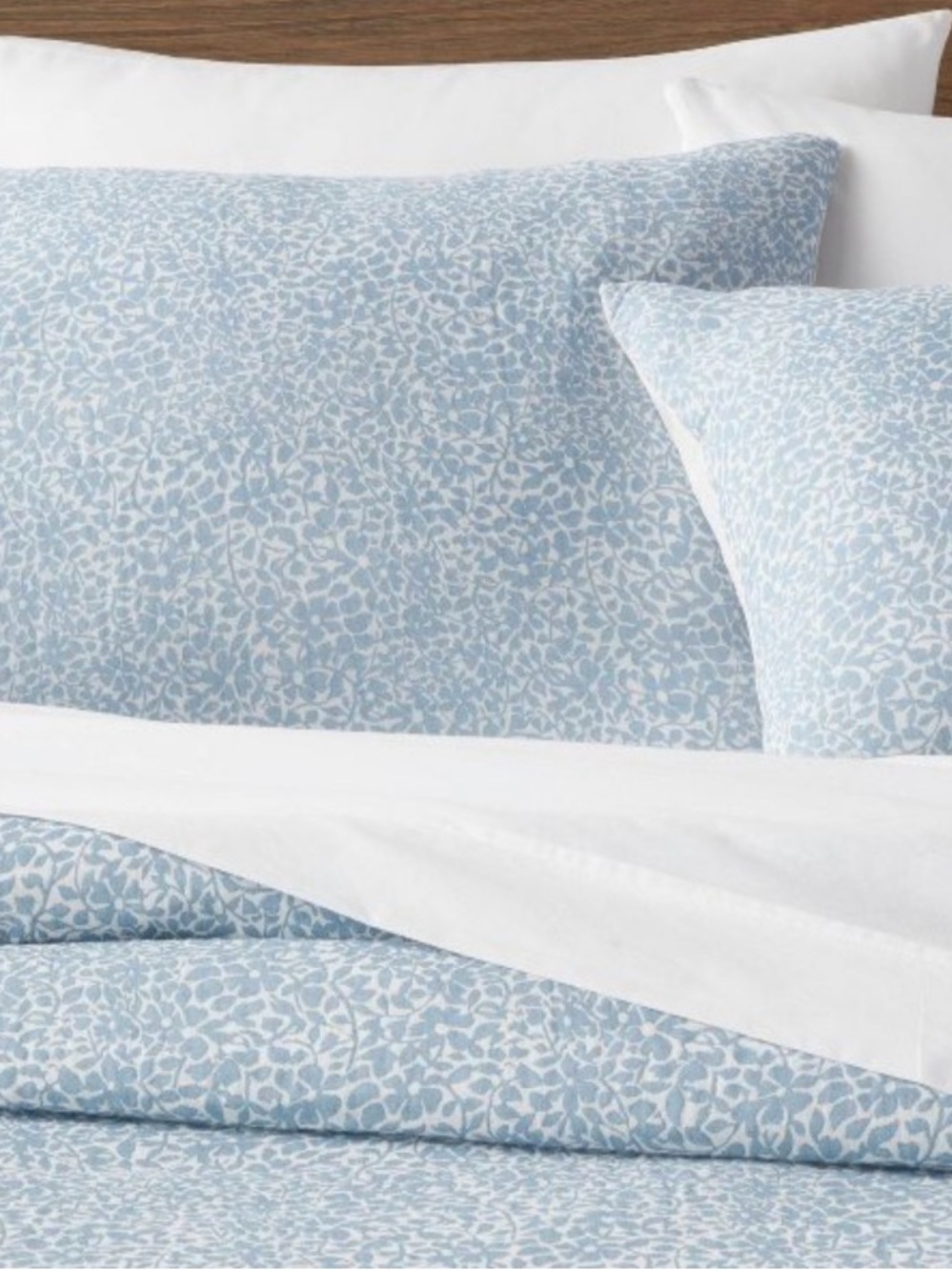 NEW Threshold Light Blue Floral Cotton duvet cover with pillowcase